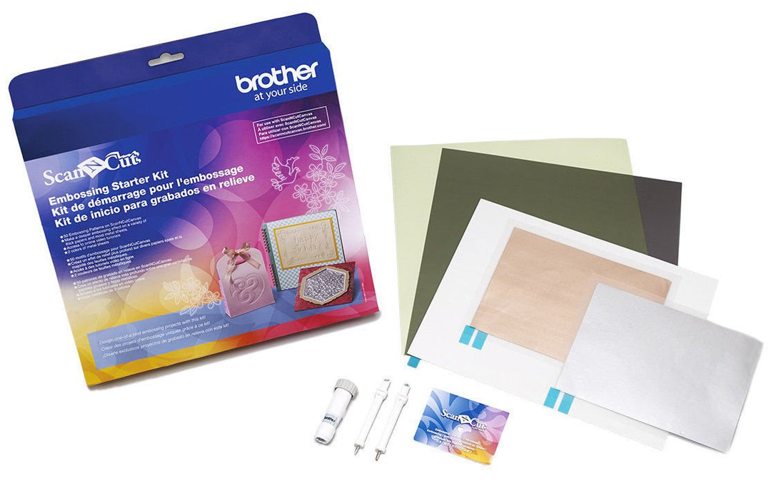 Brother ScanNCut Embossing Starter Kit CAEBSKIT1, Zubehörset mit Matte, Werkzeug, Metallbleche und 5
