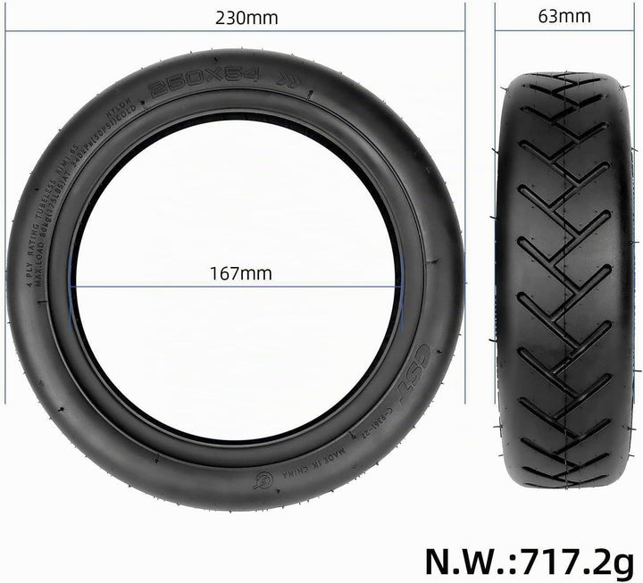 10 Zoll Tubeless Reifen für Xiaomi 4Pro/4Lite, 250 * 54 Selbstreparierende Offroad-Reifen für Xiaomi