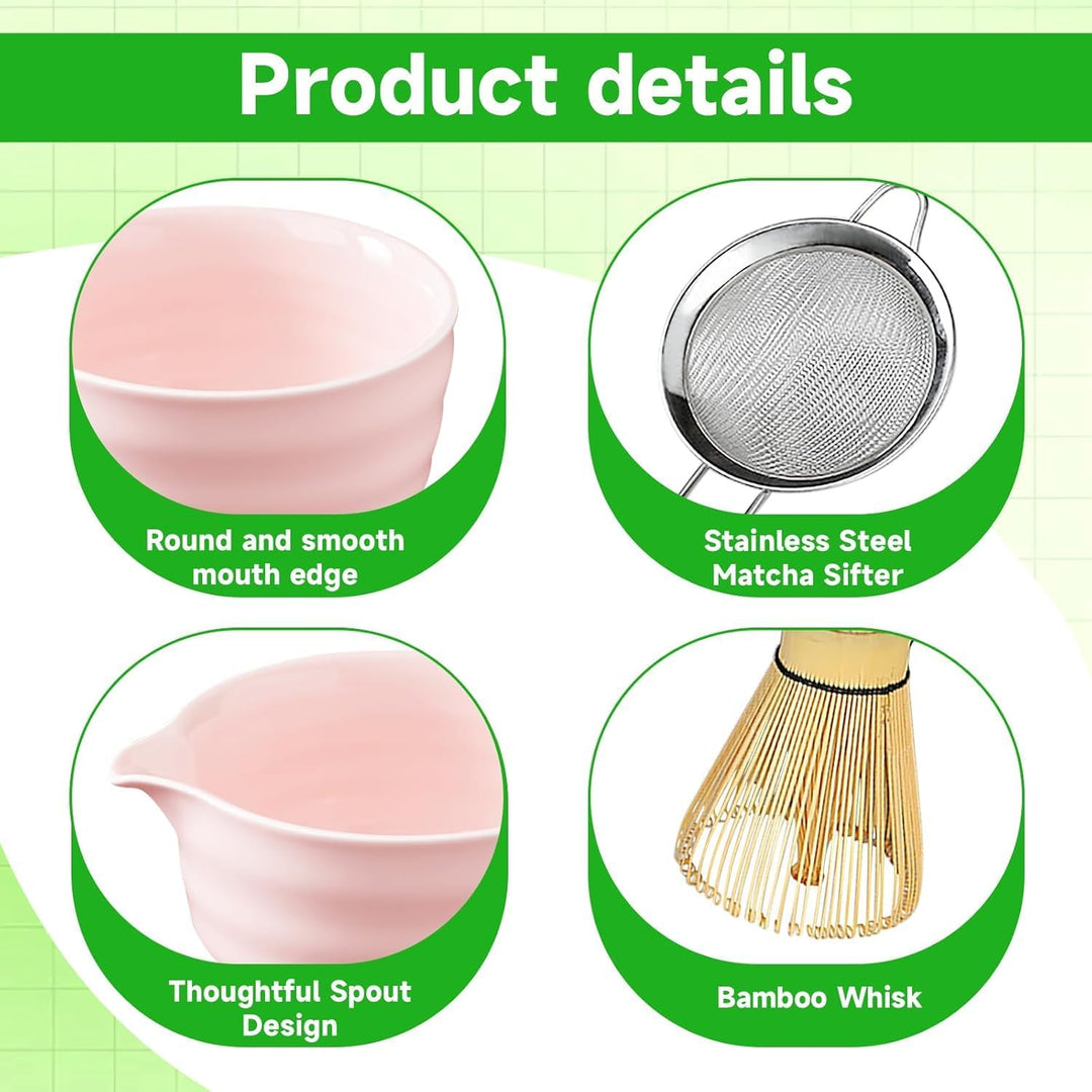 Simsky Matcha set, Japanisches Tee-Set, Matcha-Schale, Schaufel, Sieb, Matcha-Besenhalter, Matcha-Be
