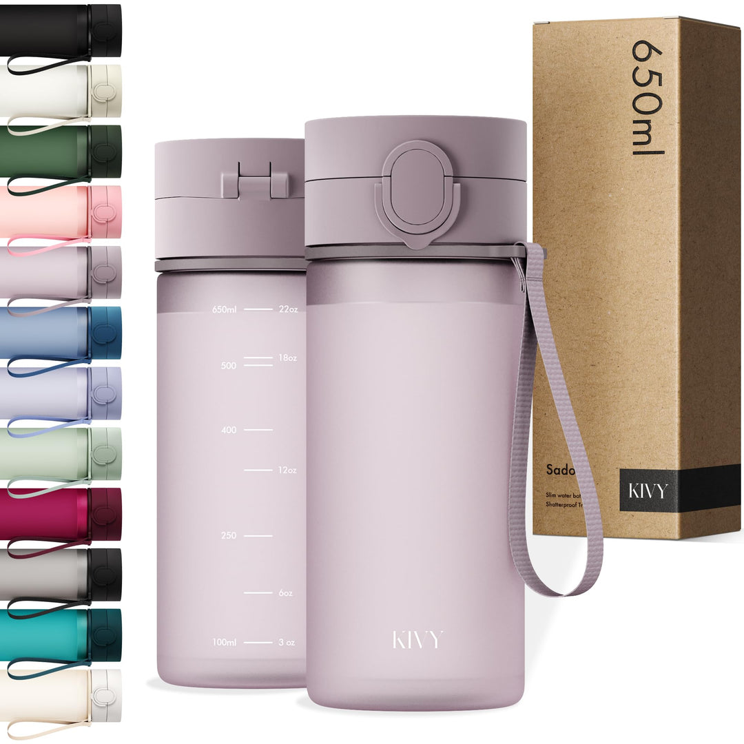 KIVY Trinkflasche 650ml [BPA FREI] Auslaufsicher &amp; Spülmaschinenfest - Wasserflasche für Kinder &amp; Er