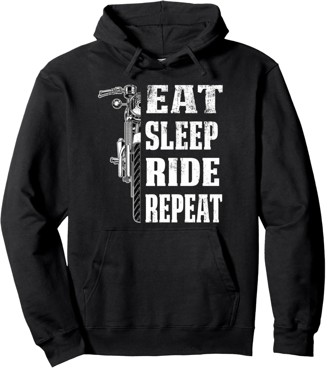 Eat Sleep Ride Repeat-Motorrad-reitendes lustiges Zitat Pullover Hoodie