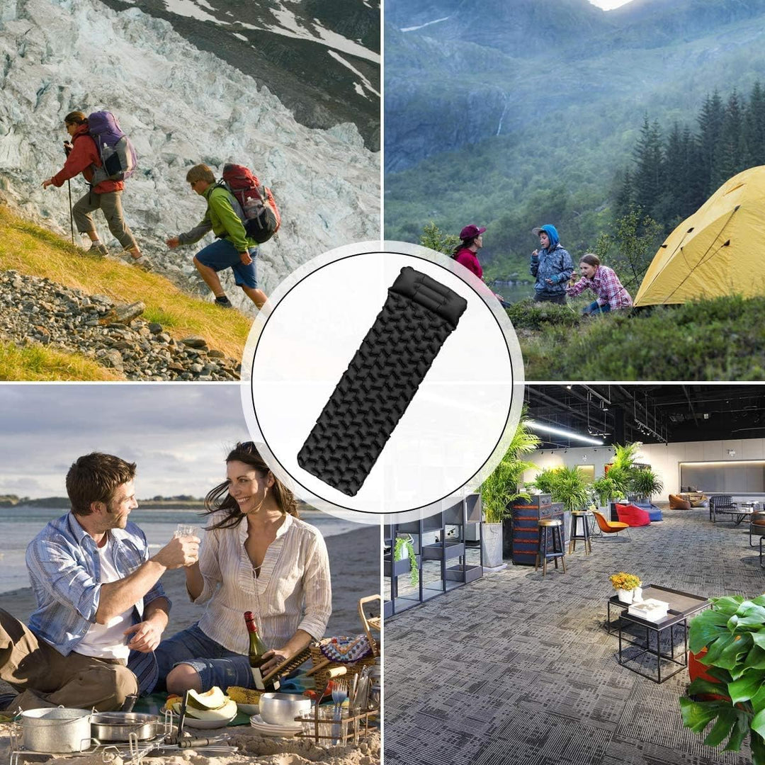 Isomatte Camping, Ultraleichte Aufblasbare Isomatte mit Kissen, wasserdichte und Feuchtigkeitsbestän