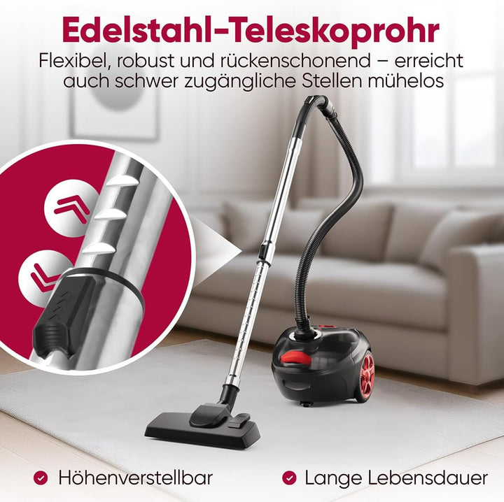 ProfiCare® Bodenstaubsauger mit energiesparenden 700 Watt | Staubsauger mit 4-Fach Mikrofiltersystem