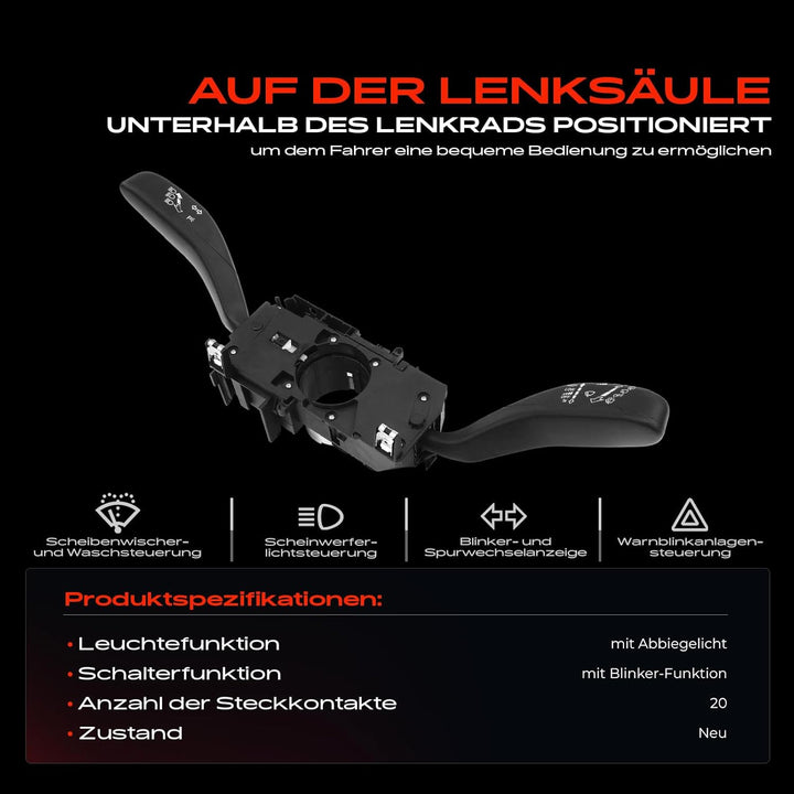 Frankberg Kombischalter Lenkstockschalter Vorne Kompatibel mit Fabia II Roomster M-u-l-t-i-v-a-n V P
