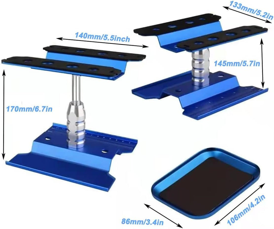 RC Car Work Stand Aluminium Reparatur Workstation mit Schraubablage RC Einstellbare Lineal für 1/10