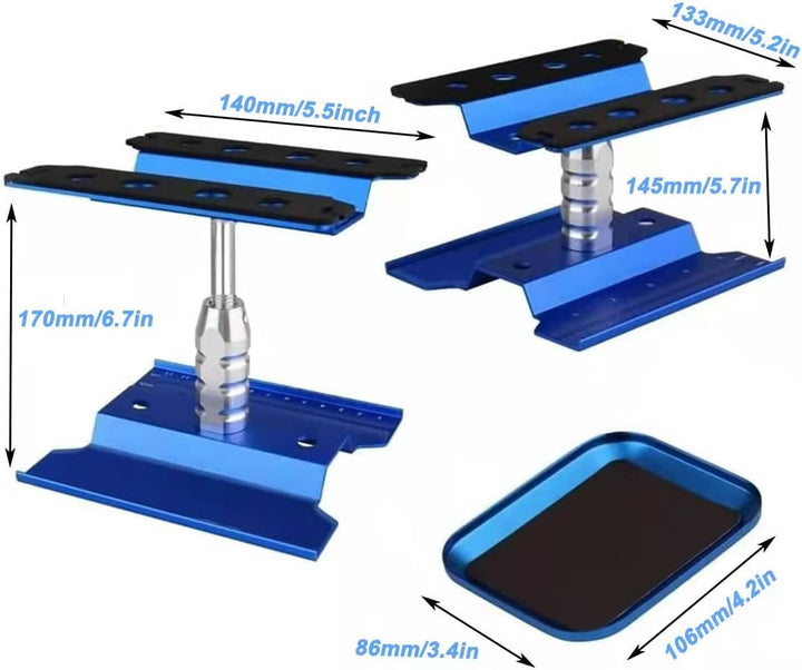 RC Car Work Stand Aluminium Reparatur Workstation mit Schraubablage RC Einstellbare Lineal für 1/10