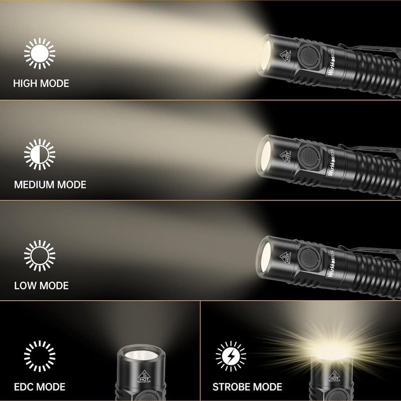 Wurkkos FC11C LED-Taschenlampe,superhelle LED-Taschenlampe,1300Lumen 4000K Taschenlampe,90CRI,519A L