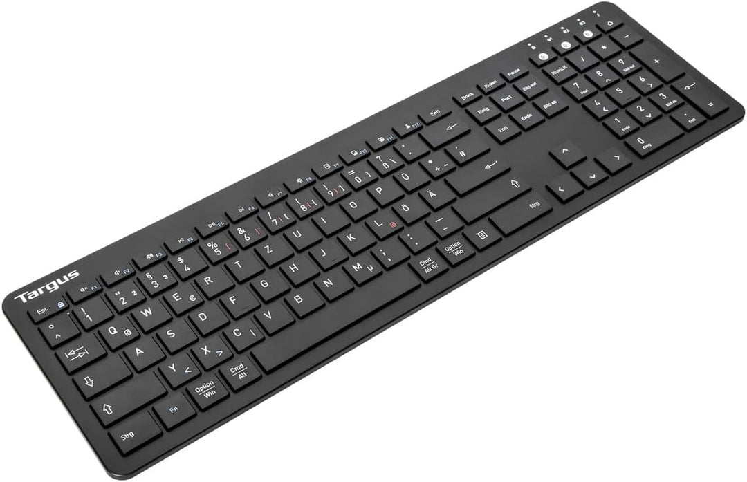 Targus AKB864DE Antimikrobielle Bluetooth-Tastatur für mehrere Geräte in voller Grösse (DE)