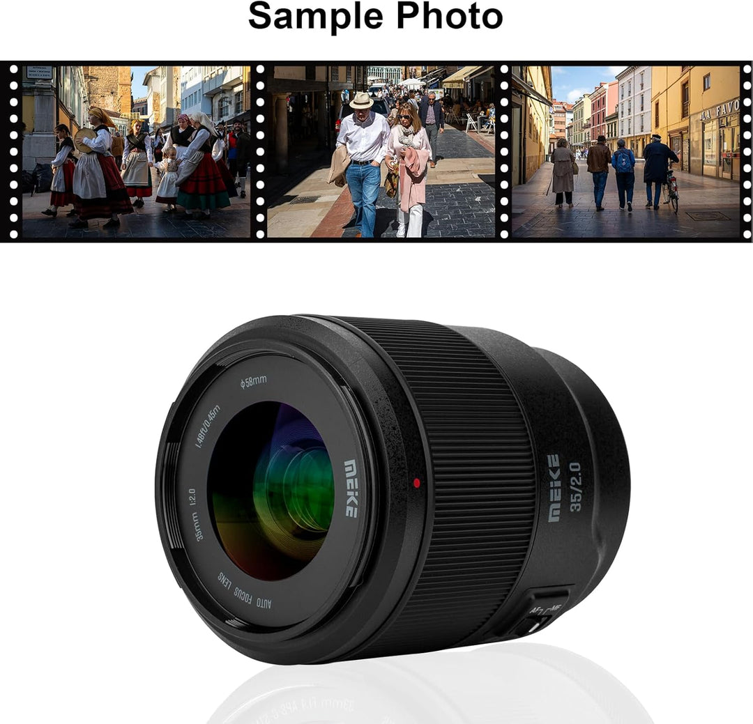 Meike 35mm F2.0 Vollformat-AF-STM-Objektiv (Schrittmotor) mit grosser Blendenöffnung, Autofokus und