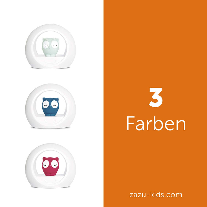 ZAZU Lou Eulen-Nachtlicht - Vertreibt Dunkelheit, Automatische Abschaltung, Weinsensor, Einstellbare