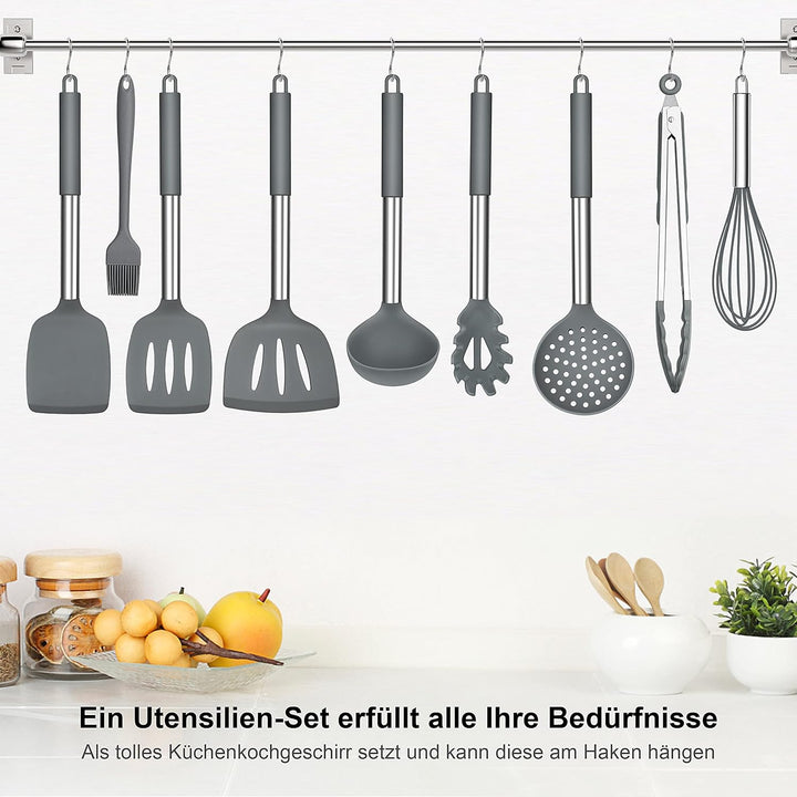 Herogo Küchenhelfer Set, 25 Stück Silikon Küchenutensilien mit Halter, Hitzebeständiger Kochbesteck