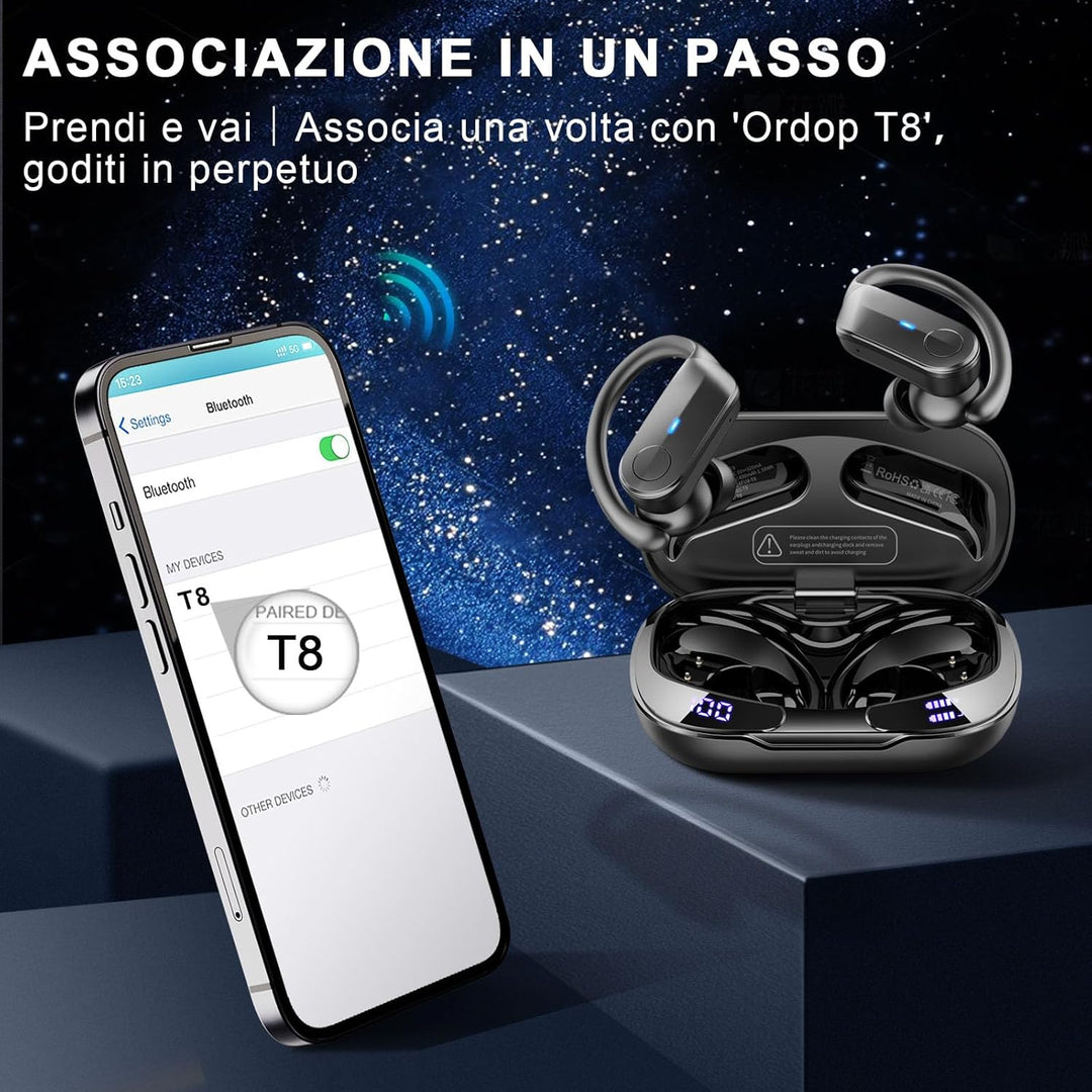 Ordtop Bluetooth Kopfhörer, Kopfhörer Kabellos Bluetooth HiFi Stereo,SY-DE43-3