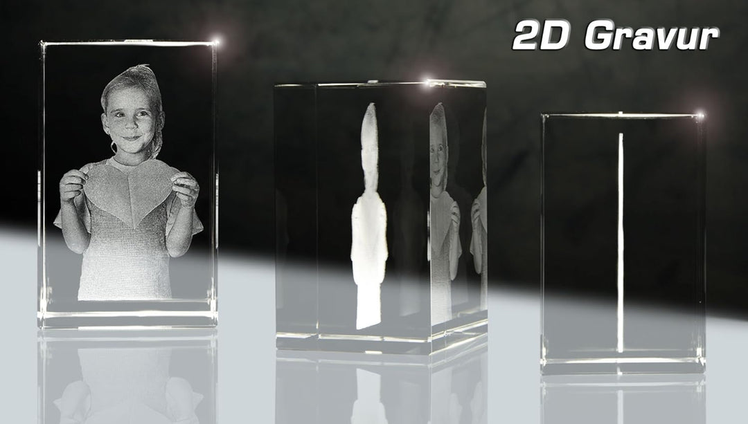3Dglas Kristallherz Portrait mit Laser graviert (2D)| Grösse: 160x130x80mm (XXL / 4kg) | Form: Herz