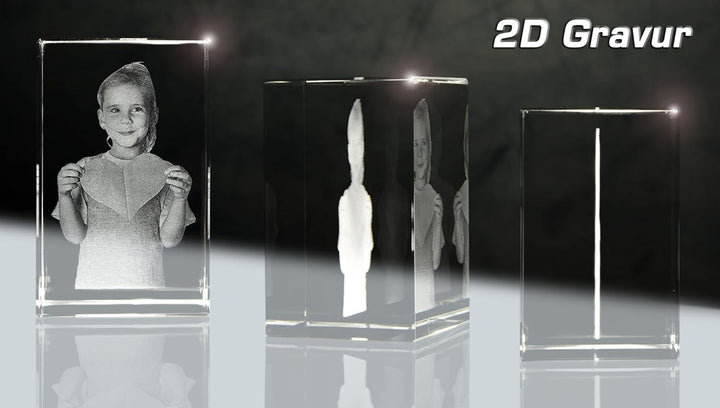 3Dglas Kristallherz Portrait mit Laser graviert (2D)| Grösse: 160x130x80mm (XXL / 4kg) | Form: Herz
