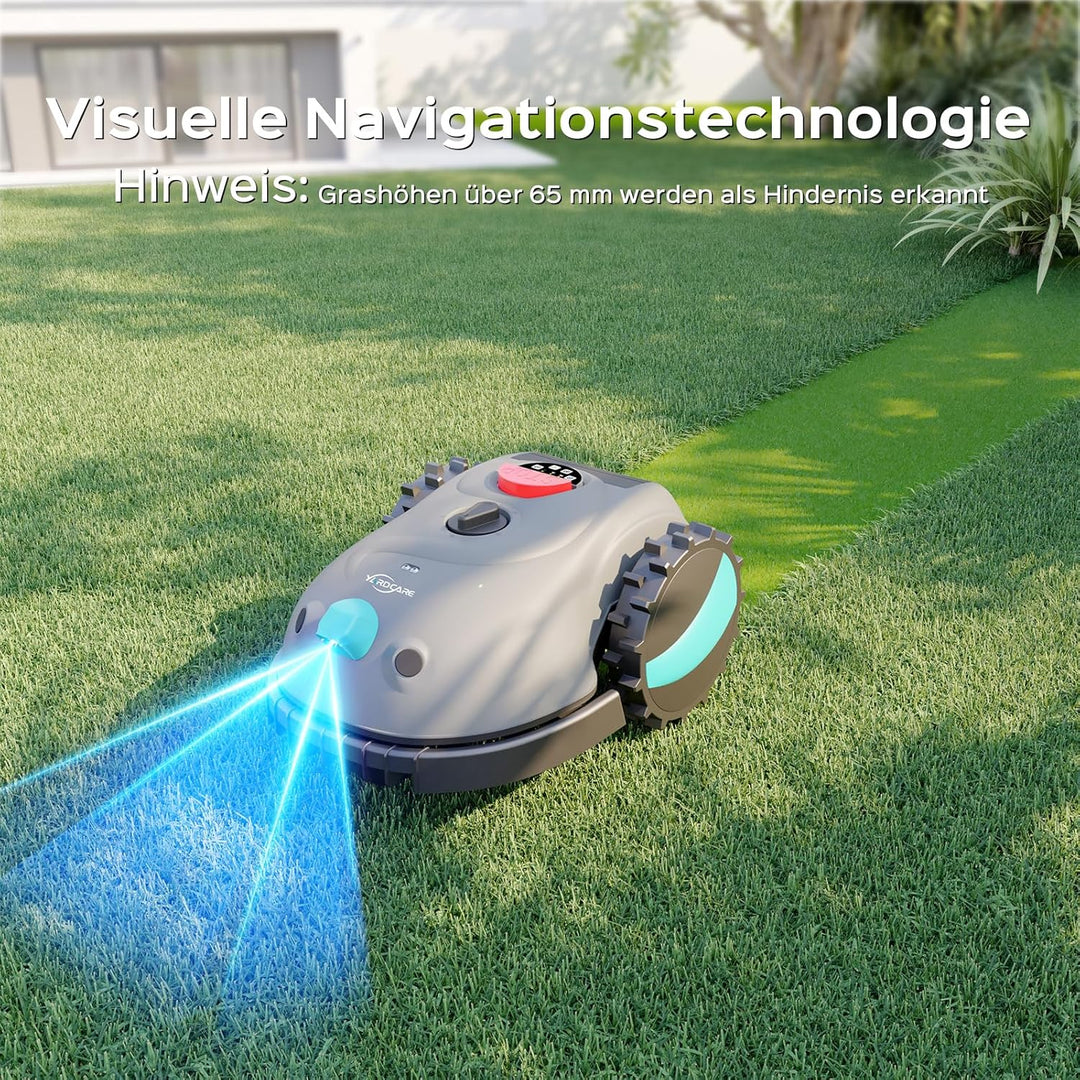 V100 Mähroboter ohne Begrenzungskabel, mit Vision-Navigation, Hindernisvermeidung(150 Arten), 4,0 Ah