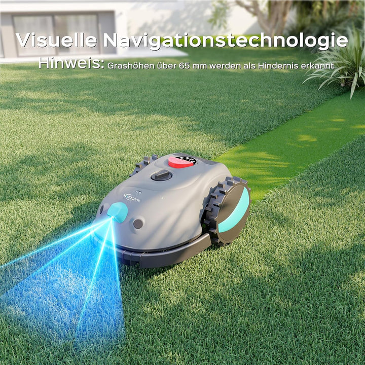 V100 Mähroboter ohne Begrenzungskabel, mit Vision-Navigation, Hindernisvermeidung(150 Arten), 4,0 Ah
