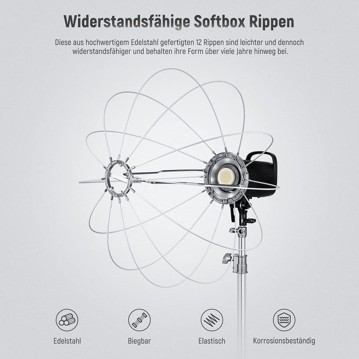 NEEWER 65cm Laternen Softbox mit ein Schritt Schnellwechsel,360°Lichtdiffusor mit Schürze,Bowens Mou