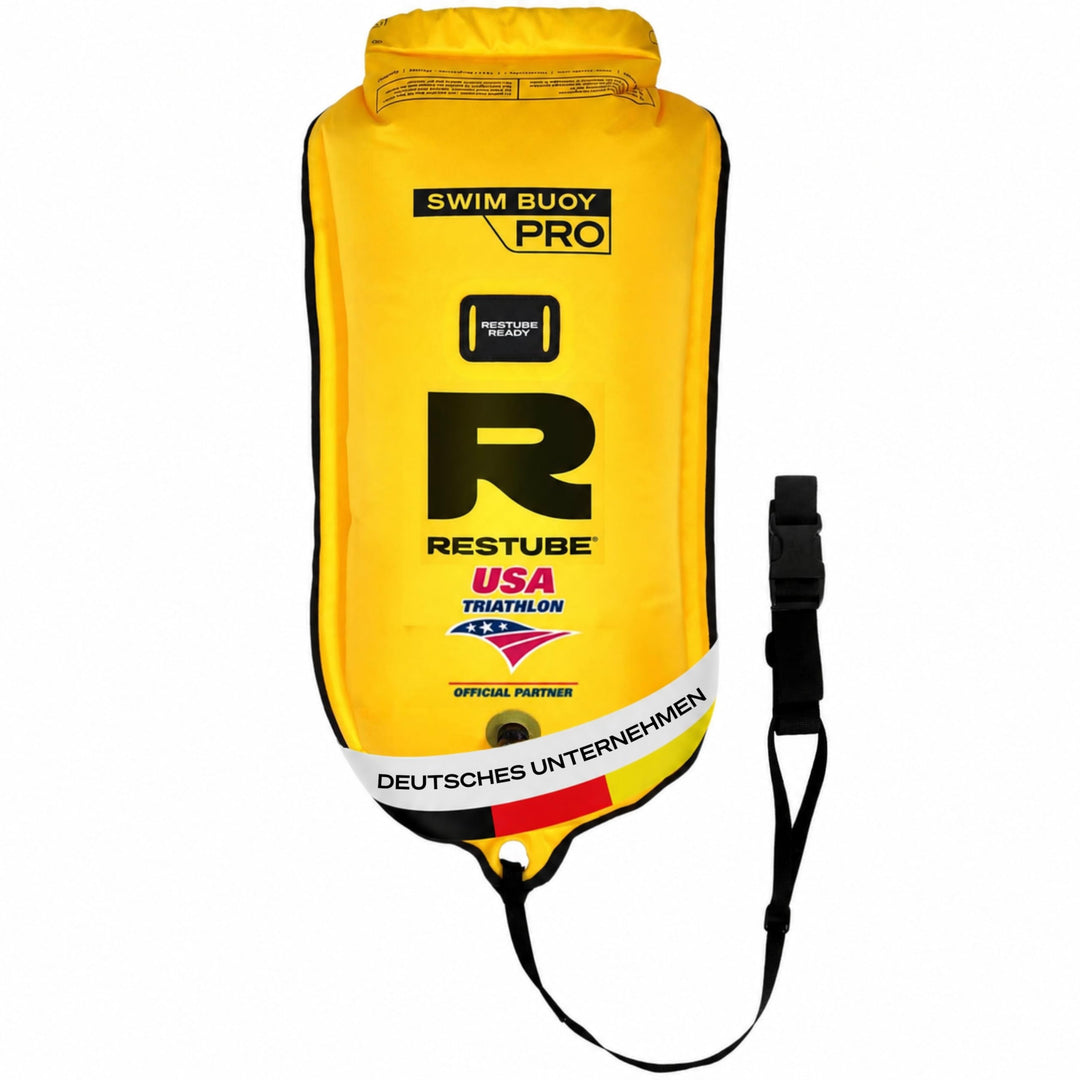 Restube Schwimmboje - Aufblasbare Schwimmhilfe für Schwimmen, Schnorcheln, Triathlon, SUP, Freiwasse
