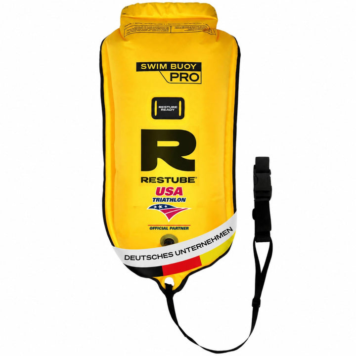 Restube Schwimmboje - Aufblasbare Schwimmhilfe für Schwimmen, Schnorcheln, Triathlon, SUP, Freiwasse