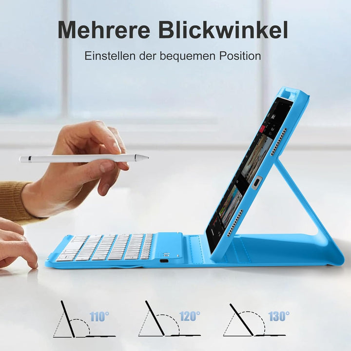drivego Hülle mit Tastatur für iPad A16 11 Generation 2025/10 Generation 2022(11/10.9 Zoll), Magneti