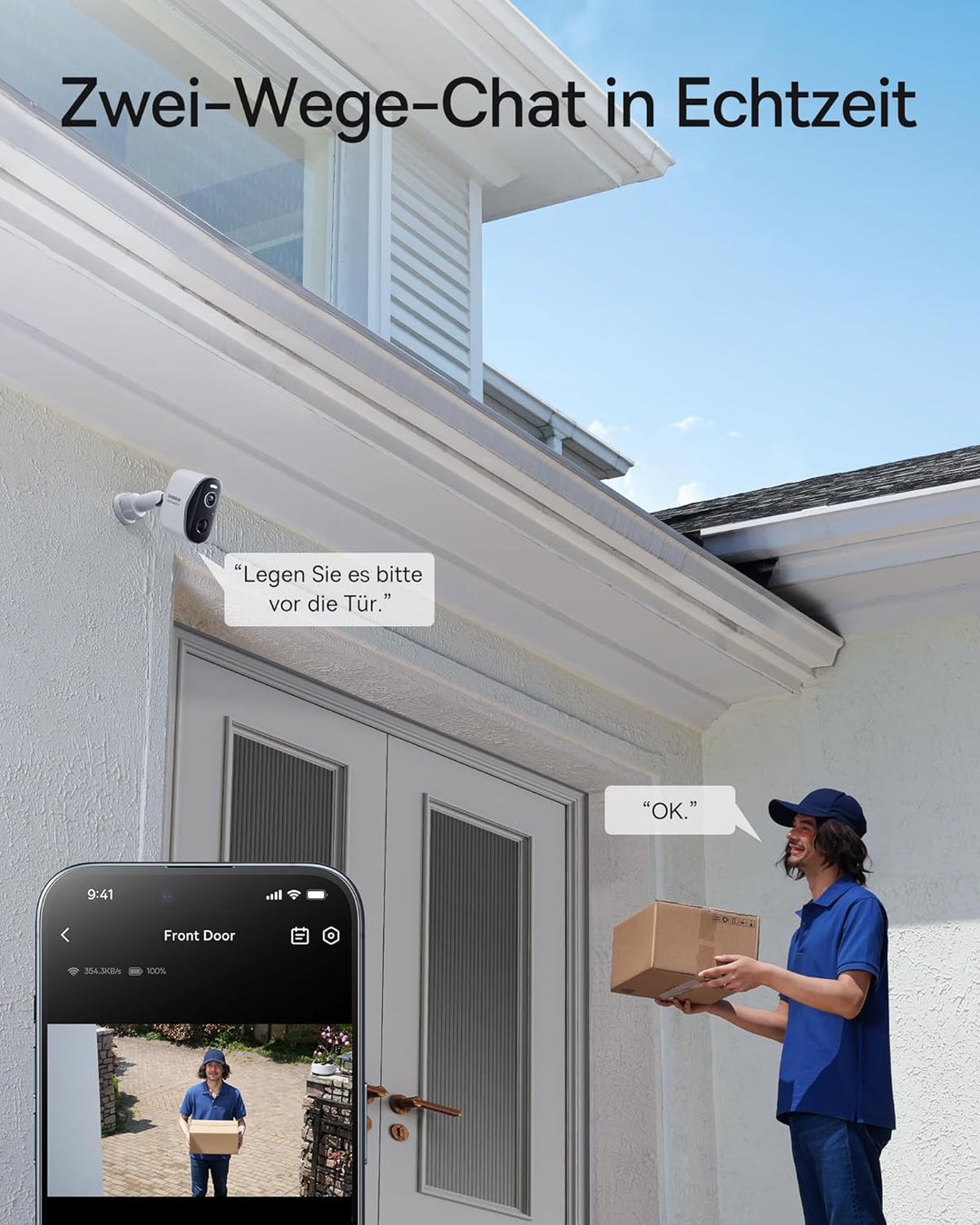 Baseus Security N1 Überwachungskamera Aussen WLAN, Erfordert H1 HomeStation, 210Tage, 2K HD, 145 Gra