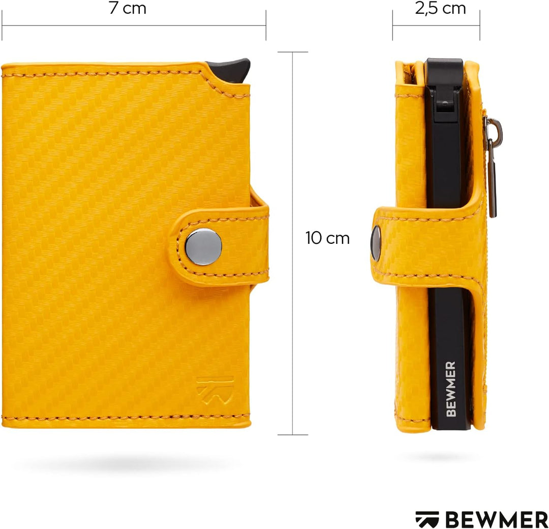 BEWMER Premium-Kreditkartenetui | Schlanke Brieftasche für Damen und Herren mit RFID-Schutz gegen Kl