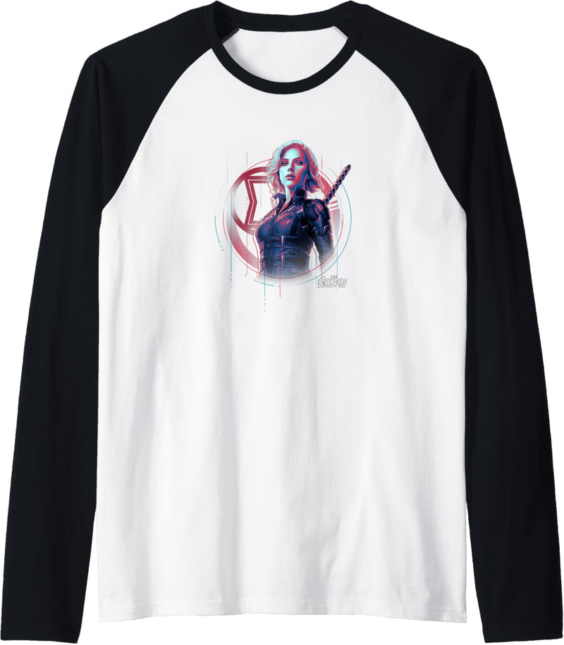 Marvel Avengers: Infinity War Black Widow Glitch Portrait Raglan