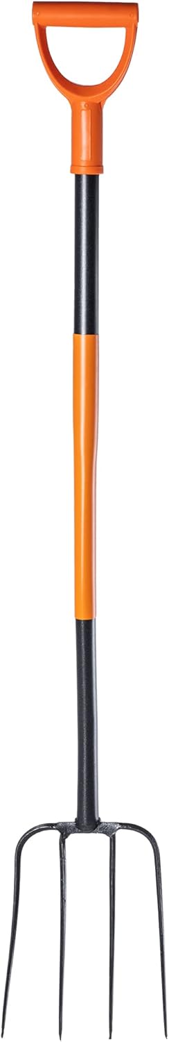 KADAX Spatengabel aus Stahl, 132 cm Lange Gabel, Heugabel, Grabgabel zum Umgraben, ergonomische Gart
