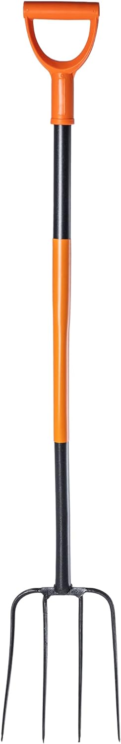 KADAX Spatengabel aus Stahl, 132 cm Lange Gabel, Heugabel, Grabgabel zum Umgraben, ergonomische Gart