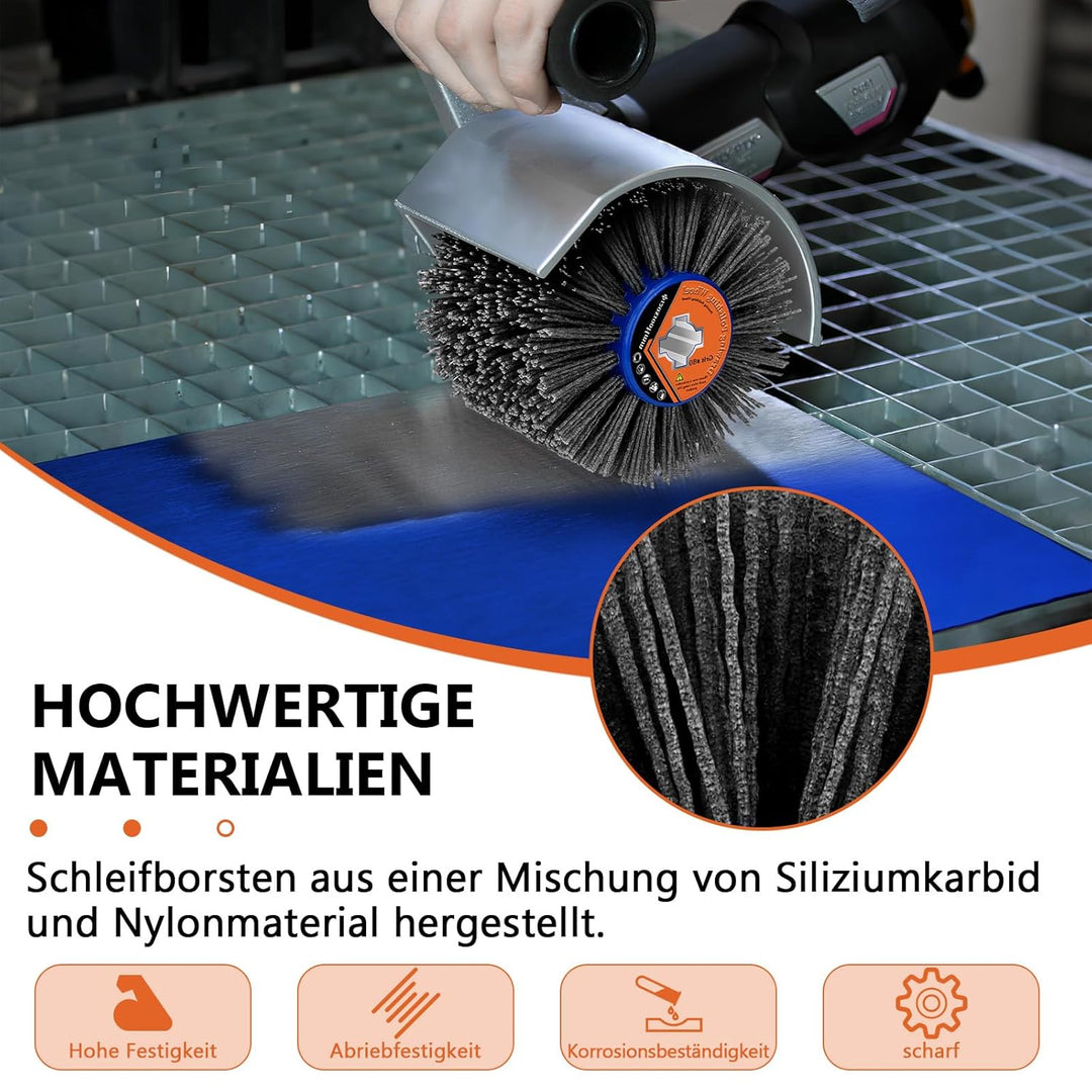 Nylonbürsten #80 Körnung| 120x100mm Schleifbürsten| Polierbürste zum Holzverarbeitung| Bürste für Sa