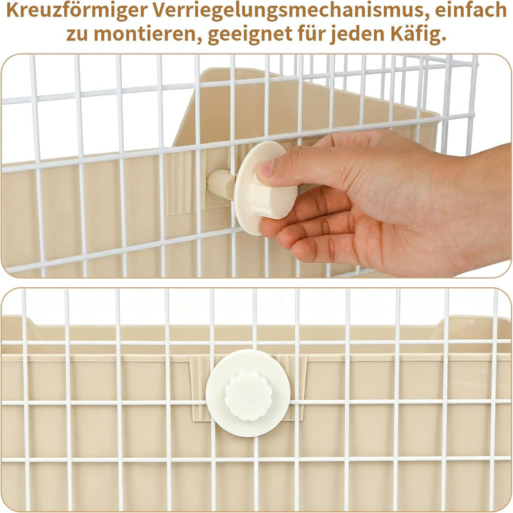 rloao Kaninchen Toilette Gross mit Abnehmbarem Schublade, Ecktoilette, Beige | Grosse Hasentoilette