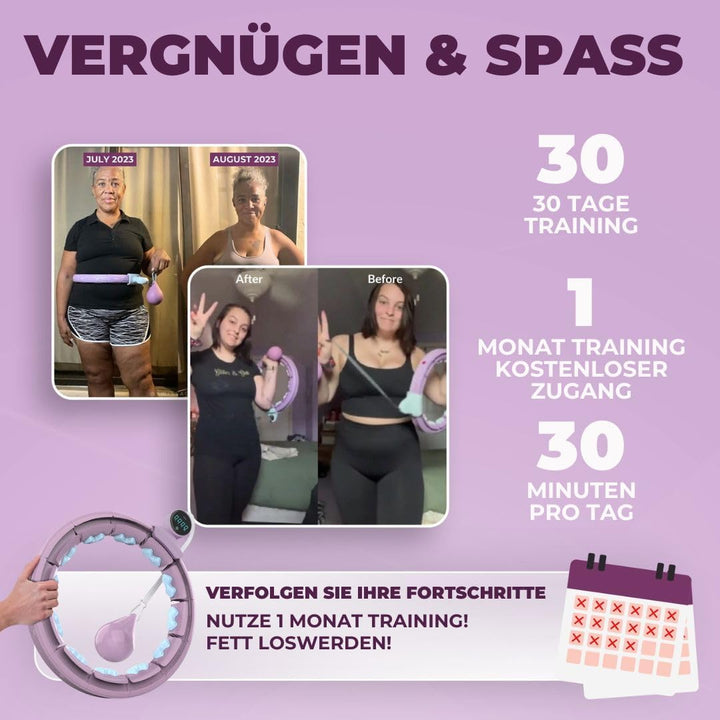 Swiss Activa+ Leiser Hula-Hoop-Reifen mit Taillentrainer S5.S+ mit Taillengürtel, S5.S+ mit Tailleng