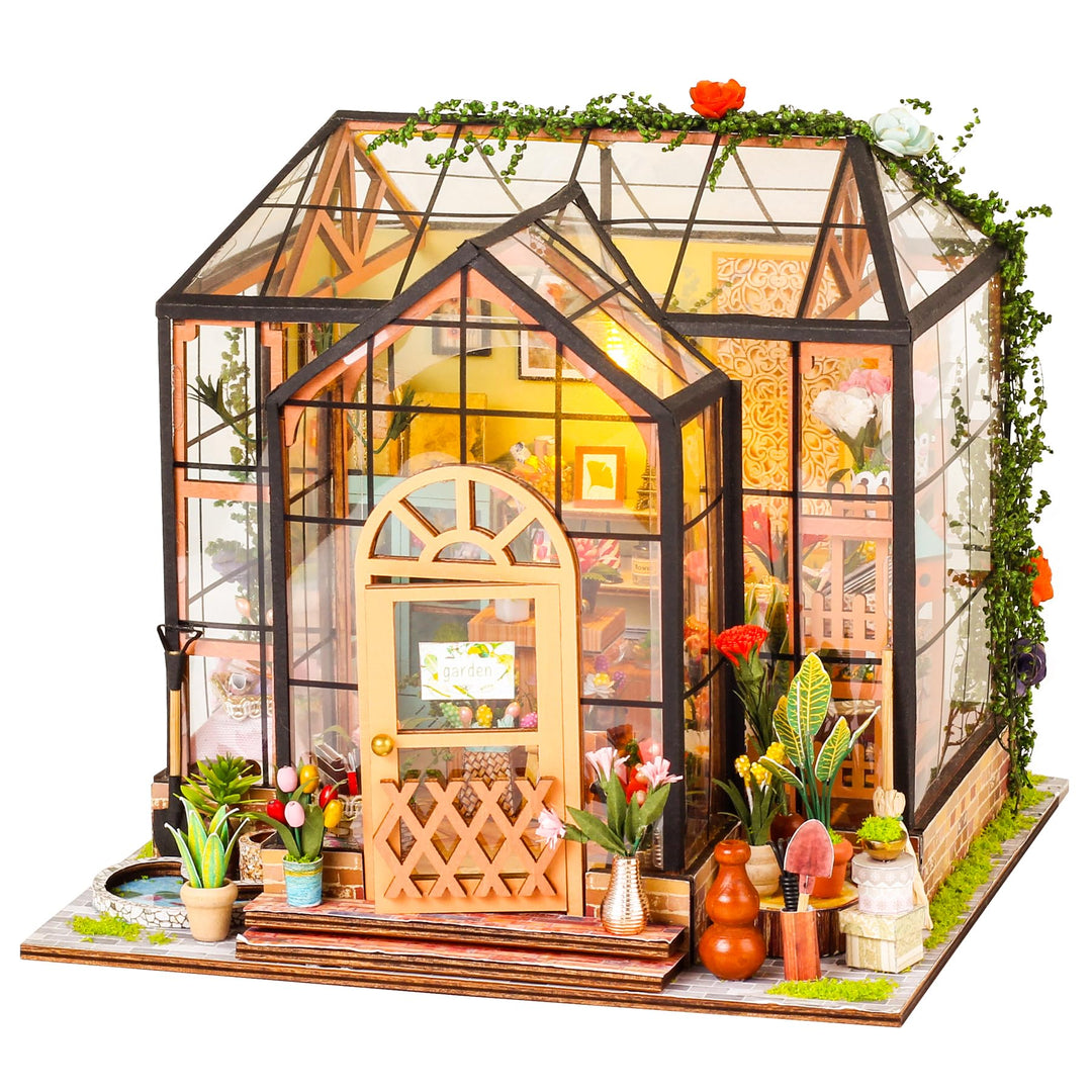 DIY Miniatur Haus, Blumenladen Handwerk Puppenhaus Kit Modell Puppenhaus Bastelset Geburtstag Gesche