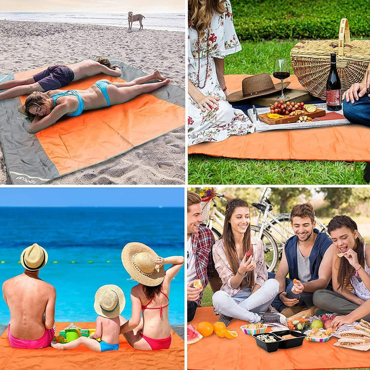 COVACURE Picknickdecke Stranddecke Strandmatte Campingdecke, 210 x 200 cm Wasserdicht, Sanddicht, 0.