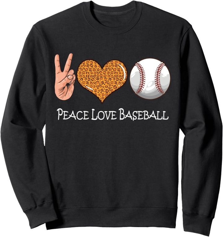 Peace Love Baseball - Cute Baseball Peace Love - Baseball Sweatshirt