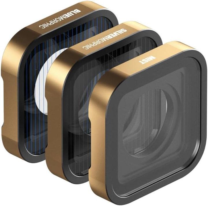 PolarPro - GoPro Hero 9, 10, 11 & 12-3er-Pack - Mist(1/4) - BlueMorphic - SilverMorphic - CinemaSeri