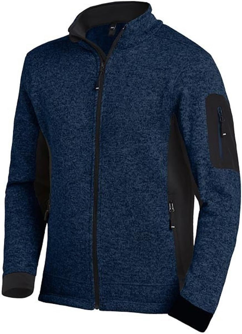 FHB Herren Strick-Fleece-Jacke "Christoph" Grösse 3XL, 1 Stück, marine blau/schwarz, 79595-1620-3XL