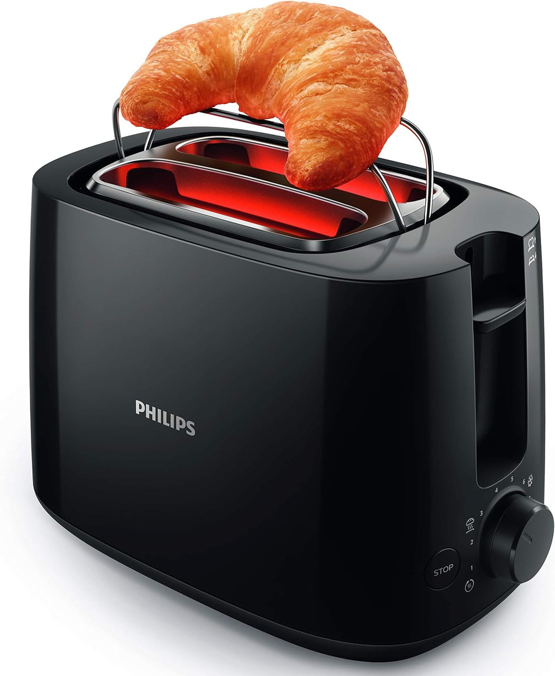 Philips HD9318/20 Wasserkocher Serie 3000, 1,7l, Federdeckel, LED-Anzeige, schwarz & HD2581/90 Toast