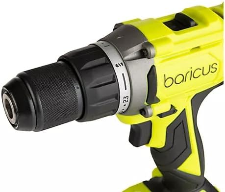 Baricus Akku-Bohrschrauber 18V in Praktischer Nylontasche – Inkl. 17-tlg. Bohrer- & Bit-Set – Zwei-G