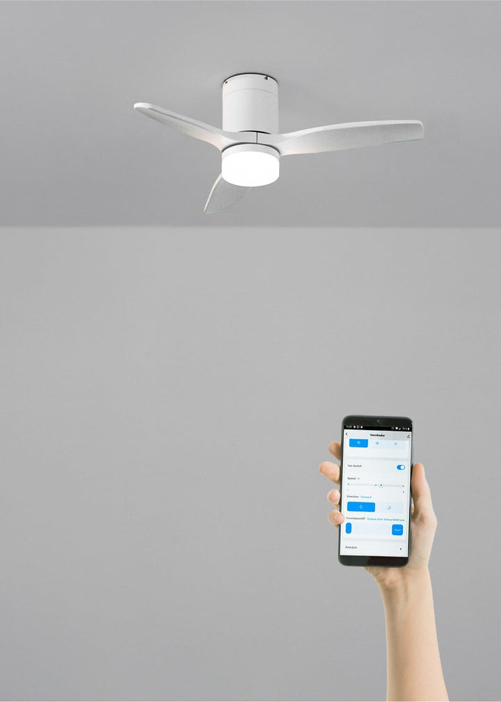 CREATE / WINDCALM S/Deckenventilator ABS mit Beleuchtung Weiss mit WLAN und Fernbedienung / 40W, lei