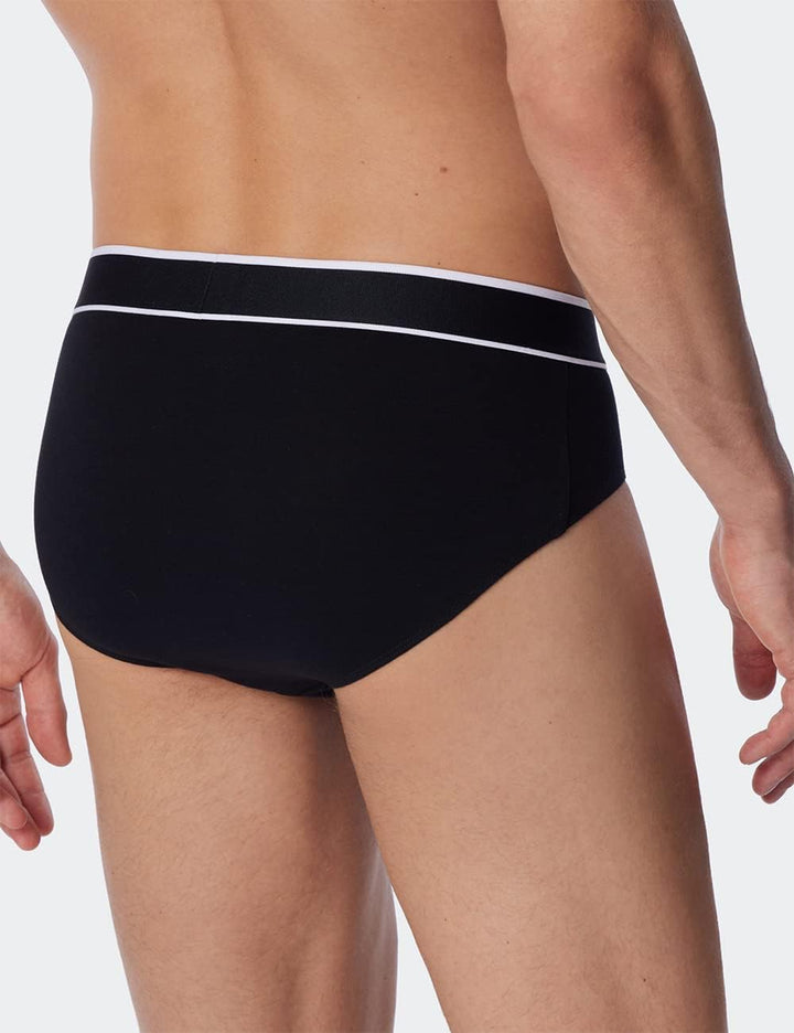 Schiesser Herren 3 PACK Slips Bio Baumwolle - 95/5 Organic M Schwarz, M Schwarz