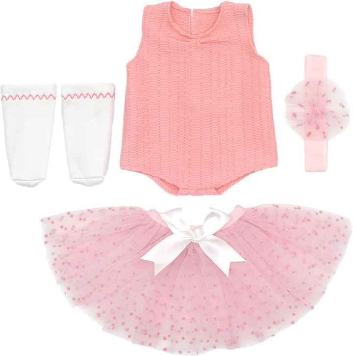 Puppenkleidung Puppenkleider Set mit Stirnband und Hut 4-Packungen für 30-36 cm Puppen (Keine Puppe)