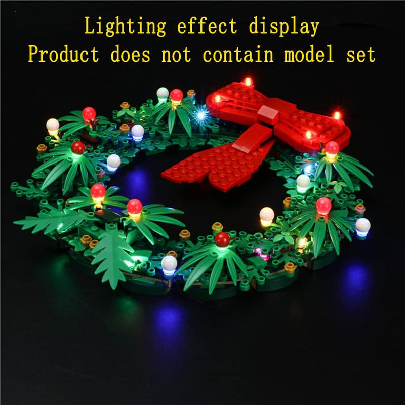 GEAMENT LED Licht-Set Kompatibel mit Lego Adventskranz (Christmas Wreath 2-in-1) - Beleuchtungsset f