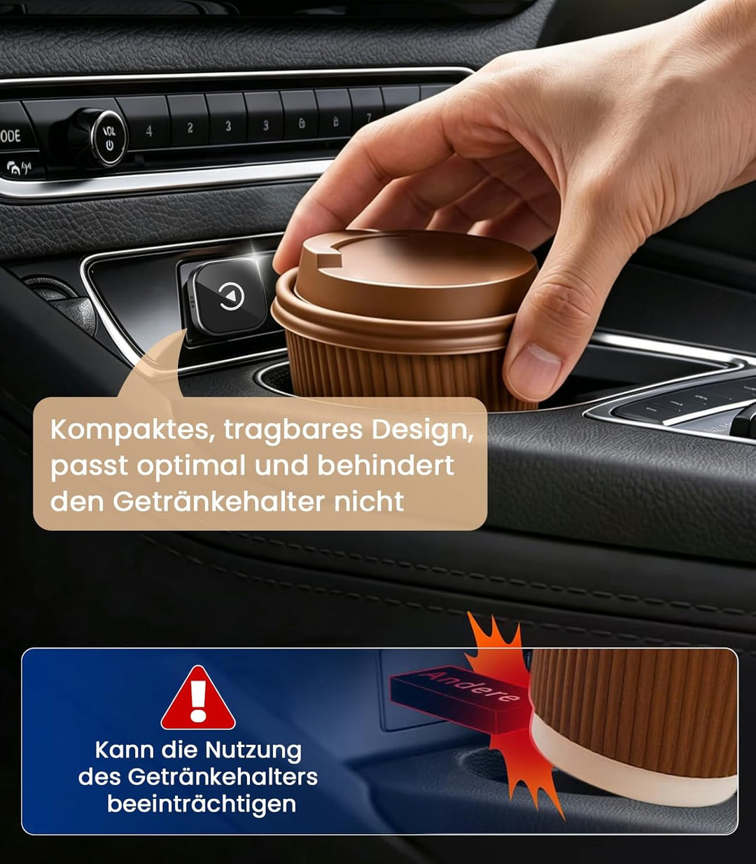 2026 CarPlay Wireless Adapter für Apple CarPlay & Android Auto, 2-in-1 Wired zu Wireless Car Play, K