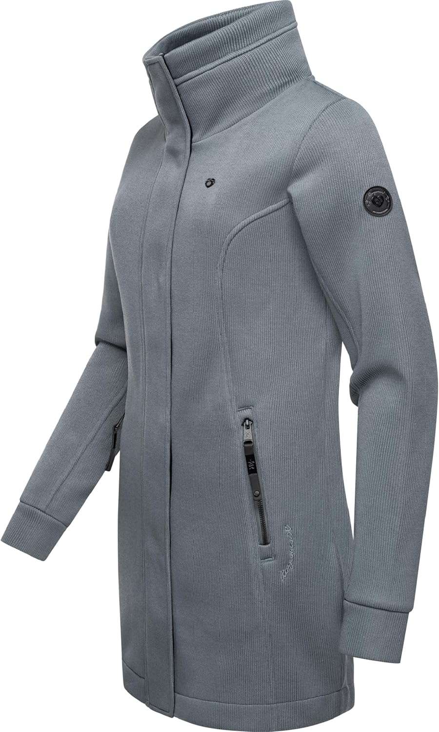 Ragwear Damen Leichter Sweat-Übergangsmantel lang windabweisendl mit hohem Kragen Letrice Bonded XS-