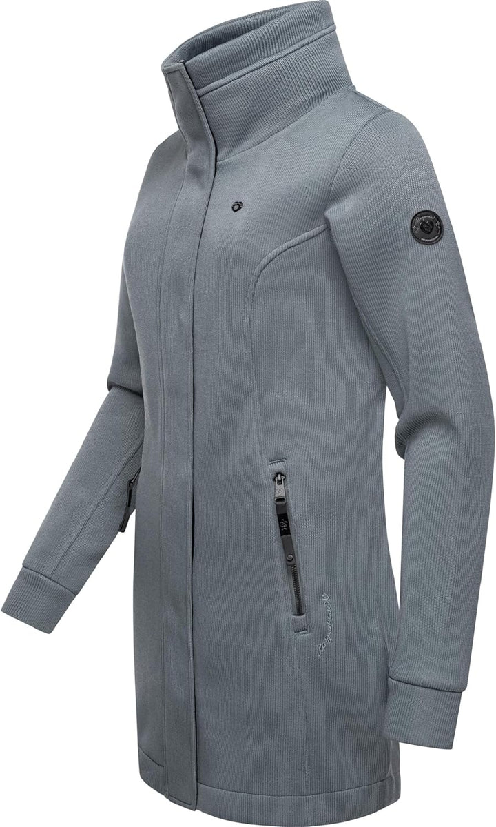 Ragwear Damen Leichter Sweat-Übergangsmantel lang windabweisendl mit hohem Kragen Letrice Bonded XS-