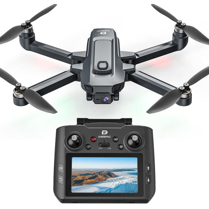 DEERC GPS Drohne mit 4K Kamera, 4,5" FPV Bildschirm, 5GHz HD Übertragung, Bürstenloser Motor, 40 Min