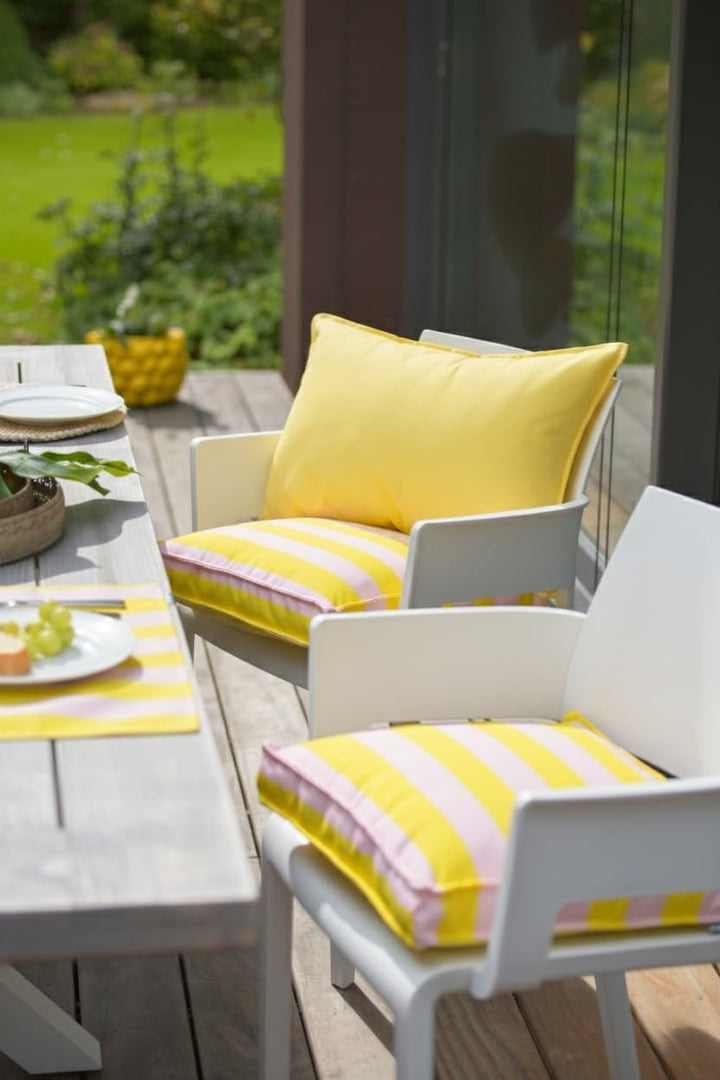 H.O.C.K. Riviera Stripe Outdoor Sitzkissen – Wetterfeste Stuhlkissen mit Blockstreifen – UV-Beständi