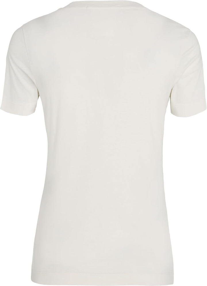 Calvin Klein Damen Monologo Slim Fit Tee J20j221426 Kurzarm Strickoberteile (1er Pack) XS Weiss (Ivo