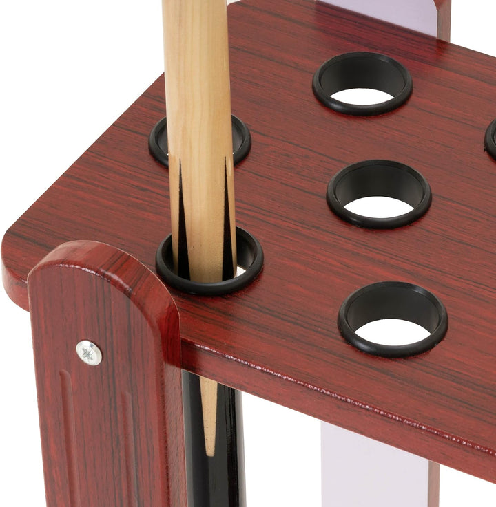Nexos Trading Queueständer für 18 Cues Billard Zubehör Snooker 60x60x25 cm Holz braun Billardqueue H